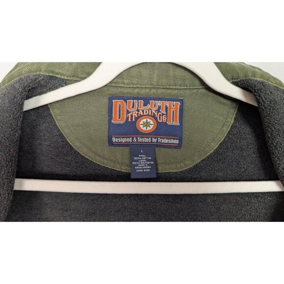 DULUTH TRADING CO L Fleece Lined Canvas Work Jacket Firehose Workwear Outdoors - Picture 9 of 10